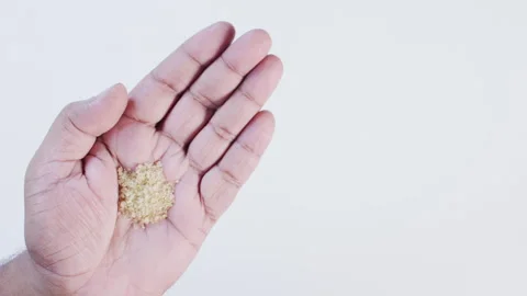 Brown Sugar In a Hand Video stock 248769371