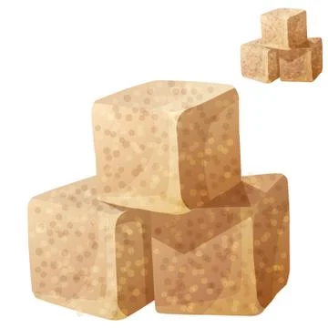 Brown sugar isolated on white background. Detailed Vector Icon Stock Illustration