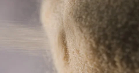 Brown sugar pouring slow motion in studio 4K pro res vertical Stock Footage 273636069