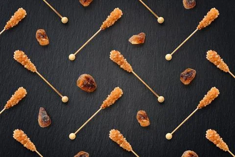 Brown sugar on a stick  as pattern Stock Photos