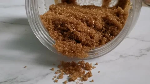 Brown Sugar on White Background Stock Footage 205827885