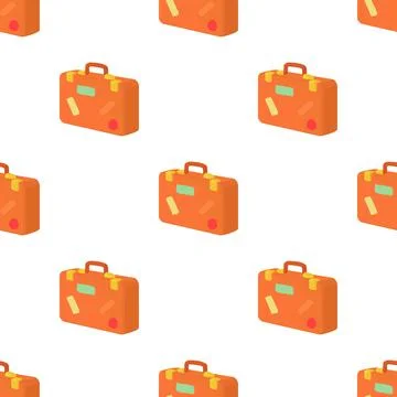 Brown suitcase pattern seamless vector Illustrazione stock