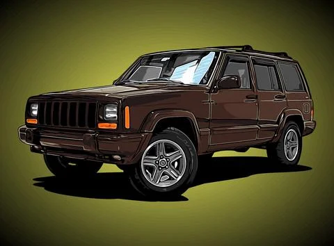 Brown suv car vector template Stock Illustration