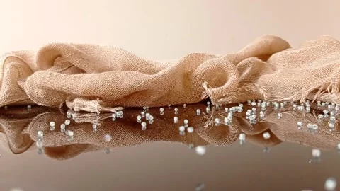 A brown table with pearls  Stock Footage 146257377