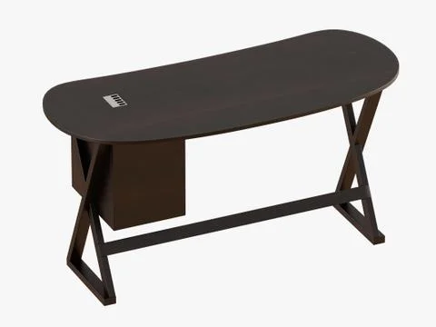 Brown table on white background 3d rendering Stock Illustration
