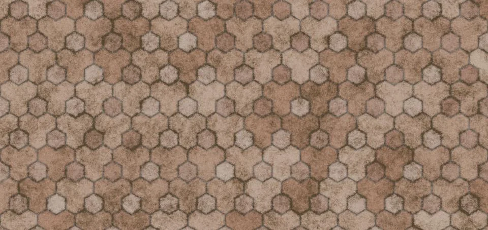 Brown Tan Beige Earthy Hexagonal Geometric Texture Pattern Background Aged .. Illustrazione stock