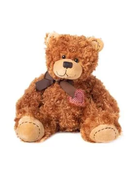 Brown Teddy bear with a bow Stock Photos