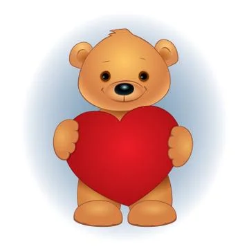 Brown teddy bear heart Stock Illustration
