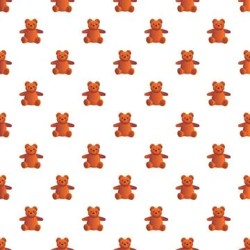 Brown teddy bear seamless pattern for kids designs 库存插图