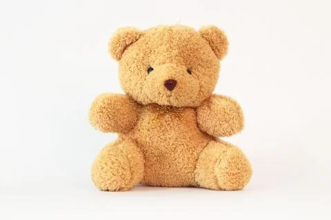 Brown teddy bear on a white background. Stock-Fotos