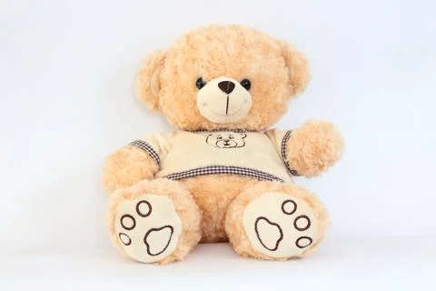 Brown teddy bear on a white background. Stock Photos