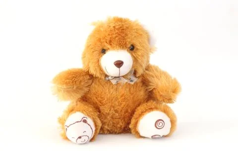 Brown teddy bear on a white background. Foto stock