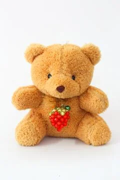 Brown teddy bear on a white background. Stock Photos