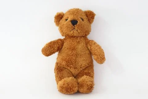 Brown teddy bear on a white background. Stock Photos