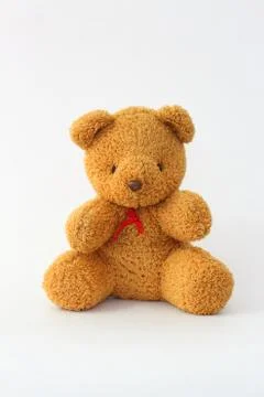 Brown teddy bear on a white background. Stock-Fotos