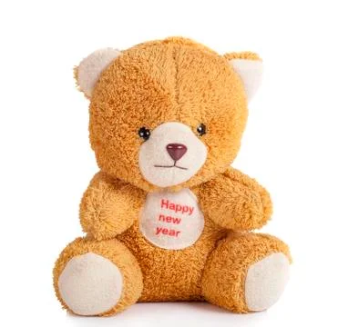 Brown teddy bear on a white background Foto stock