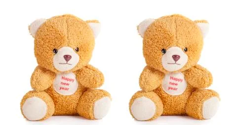 Brown teddy bear on a white background Stock Photos