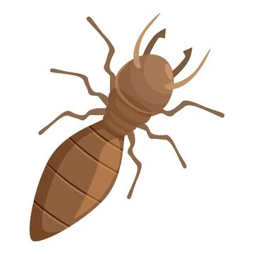 Brown termite insect crawling with six legs and two antennae Stock Illustration