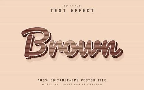 Brown text effect editable Stock Illustration