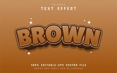 Brown text effect Stock Illustration