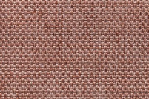 Brown textile background with checkered pattern, closeup. Structure of fabric Stock Photos