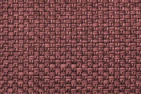 Brown textile background with checkered pattern. Structure of fabric macro. Stock Photos
