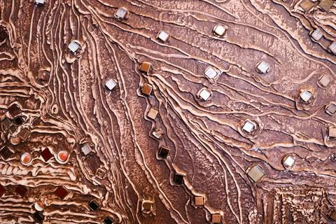 The brown texture of the concrete wall is made of decorative plaster with the Stock Photos