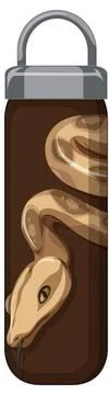 A brown thermos bottle with snake pattern Stock Illustration