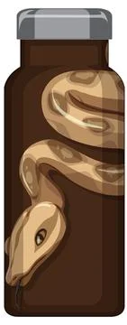 A brown thermos bottle with snake pattern Stock Illustration