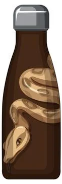A brown thermos bottle with snake pattern Stock Illustration