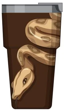 A brown thermos flask with snake pattern Stock Illustration