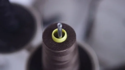 Brown Thread on Sewing Machine Stock Footage 104816922