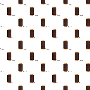 Brown thread spools repeating pattern for sewing craft Stock Illustration