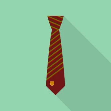 Brown tie icon, flat style イラスト素材