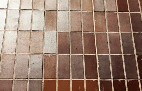 Brown tiles mounted as wall Stock Photos