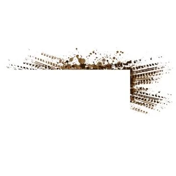 Brown tire tracks corner Stock Illustration