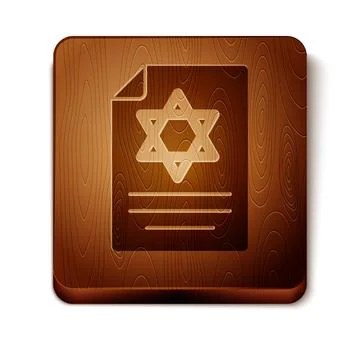 Brown Torah scroll icon isolated on white background. Jewish Torah in expanded Stock Illustration