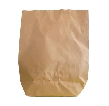 Brown torn paper envelope isolated on white background. Stock Photos