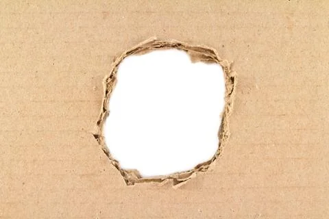 Brown torn paper over white background Foto stock