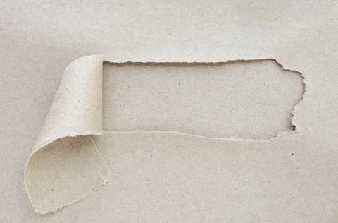Brown Torn paper with space for text. paper peel Stock Photos