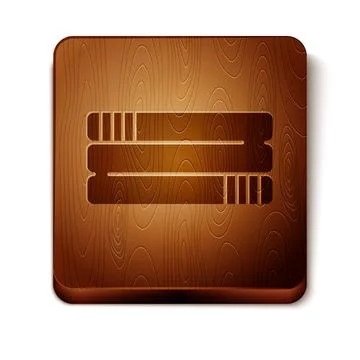 Brown Towel stack icon isolated on white background. Wooden square button Stock Illustration