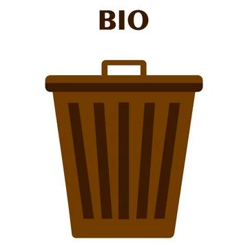 Brown trash can for separate sorting of organic waste, Zero waste concept sto Stock Illustration