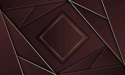 Brown triangles with gold lines and rectangle. Stock Illustration