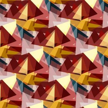 Brown triangles seamless geometric background Stock Illustration