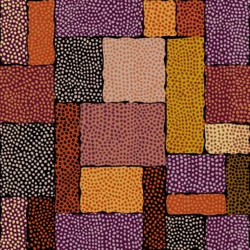 Brown tribal background of random polka dot. Illustrazione stock