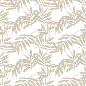 Brown Tropical Botanical Leaf Seamless Pattern Background 스톡 일러스트
