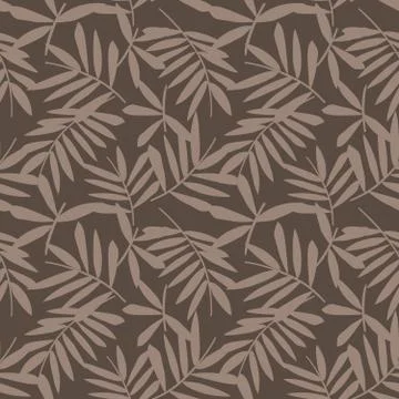 Brown Tropical Botanical Leaf Seamless Pattern Background Illustrazione stock