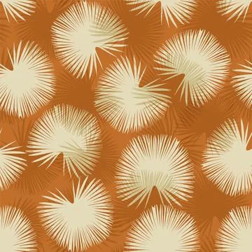 Brown tropical seamless pattern with palm leaves Stock Illustration