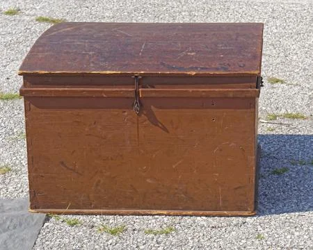 Brown trunk box Stock Photos
