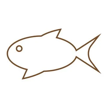 Brown vector aquarium fish line icon isolated on white background Stock Illustration